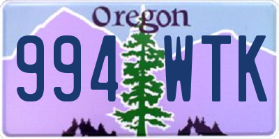 OR license plate 994WTK