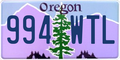 OR license plate 994WTL