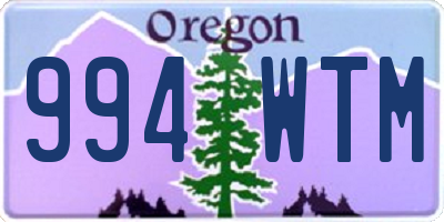 OR license plate 994WTM