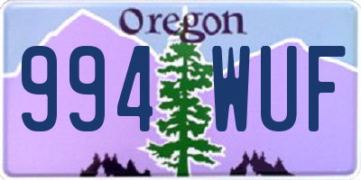 OR license plate 994WUF