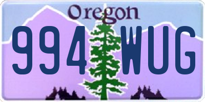 OR license plate 994WUG