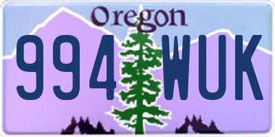 OR license plate 994WUK