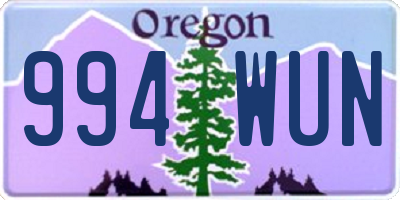 OR license plate 994WUN