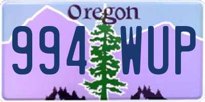 OR license plate 994WUP