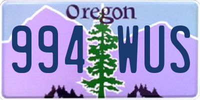 OR license plate 994WUS