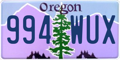 OR license plate 994WUX