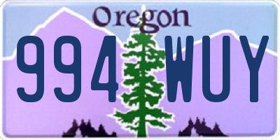 OR license plate 994WUY