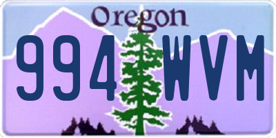 OR license plate 994WVM