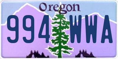 OR license plate 994WWA