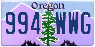 OR license plate 994WWG