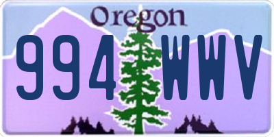 OR license plate 994WWV