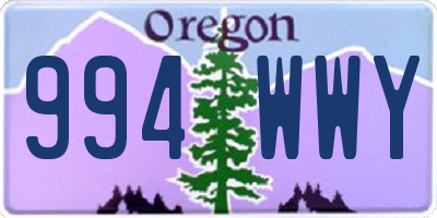 OR license plate 994WWY