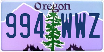 OR license plate 994WWZ