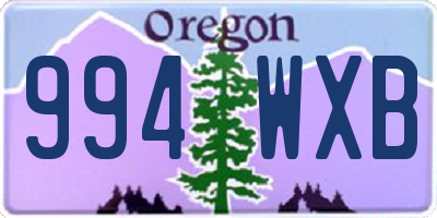 OR license plate 994WXB