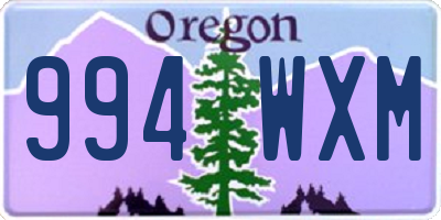 OR license plate 994WXM