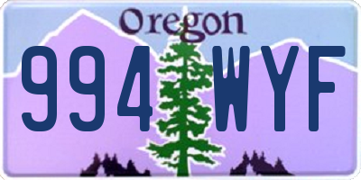 OR license plate 994WYF