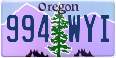 OR license plate 994WYI