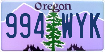 OR license plate 994WYK