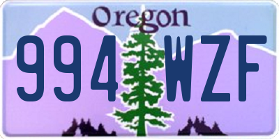 OR license plate 994WZF