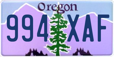 OR license plate 994XAF