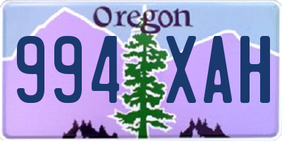 OR license plate 994XAH