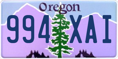 OR license plate 994XAI