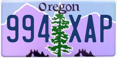 OR license plate 994XAP