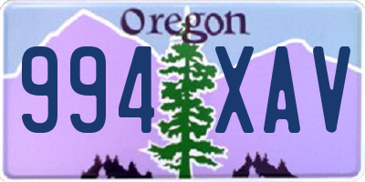 OR license plate 994XAV