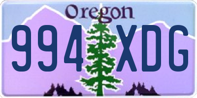 OR license plate 994XDG