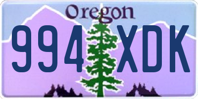 OR license plate 994XDK