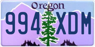 OR license plate 994XDM