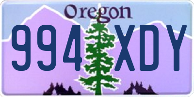 OR license plate 994XDY