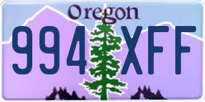 OR license plate 994XFF
