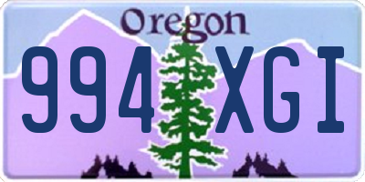 OR license plate 994XGI