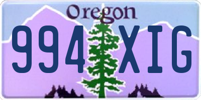 OR license plate 994XIG