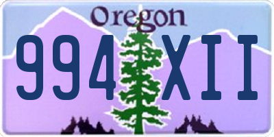 OR license plate 994XII