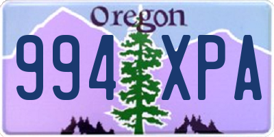 OR license plate 994XPA