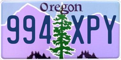 OR license plate 994XPY