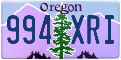OR license plate 994XRI