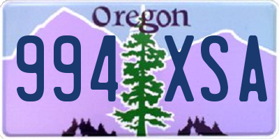 OR license plate 994XSA