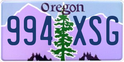 OR license plate 994XSG