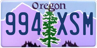 OR license plate 994XSM