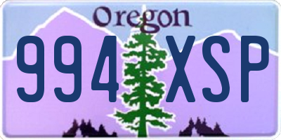 OR license plate 994XSP