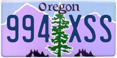 OR license plate 994XSS