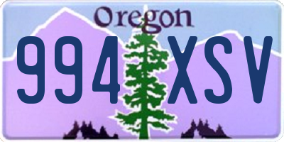 OR license plate 994XSV