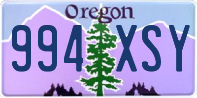 OR license plate 994XSY