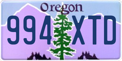 OR license plate 994XTD