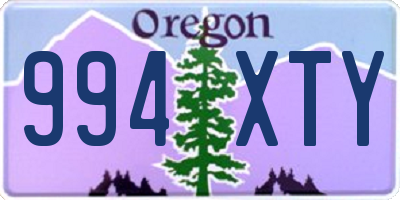 OR license plate 994XTY