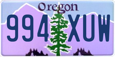 OR license plate 994XUW