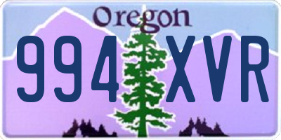 OR license plate 994XVR